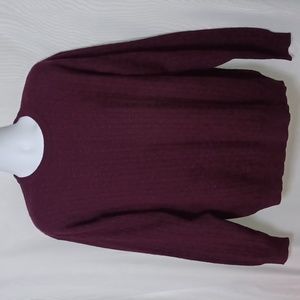 Belford Men's Burgundy Cashmere Crew Neck Sweater. Size XL